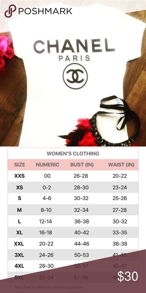 chanel size chart.